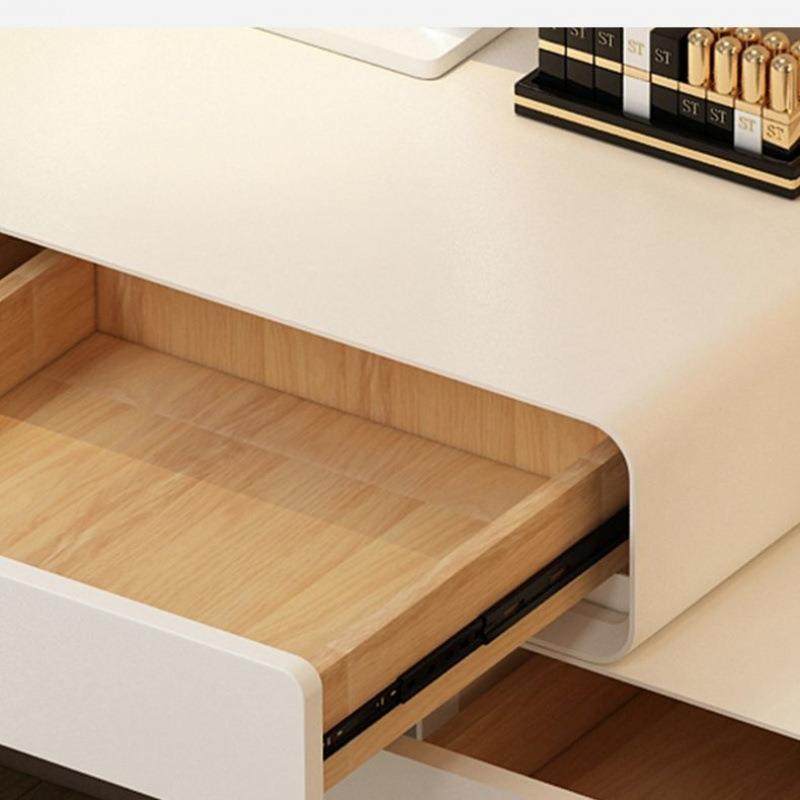 实木梳妆台斗柜一体钢琴烤漆奶油风现代简约转角梳妆台,淘宝优惠券,粉丝福利购,淘宝优惠卷