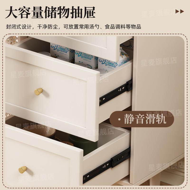 法式餐边柜藤编储物柜子现代简约家用餐厅茶水柜厨房收纳橱柜边柜,淘宝优惠券,粉丝福利购,淘宝优惠卷