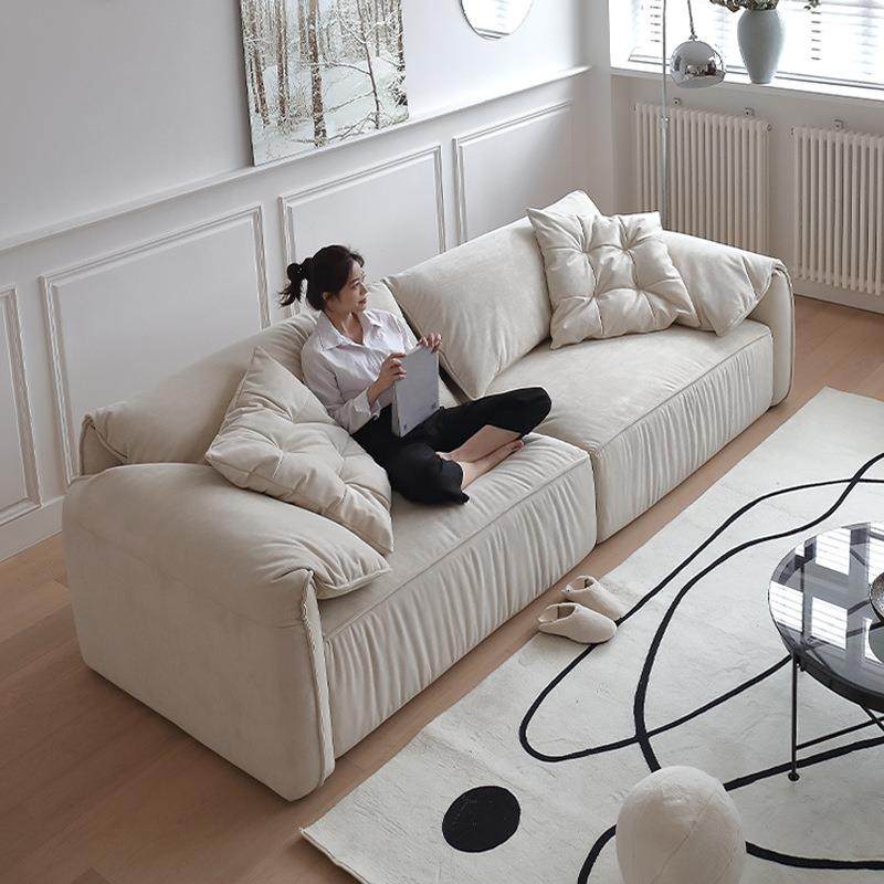 意式极简大象耳朵沙发科技布艺客厅家用小户型直排奶油风沙发简约,淘宝优惠券,粉丝福利购,淘宝优惠卷