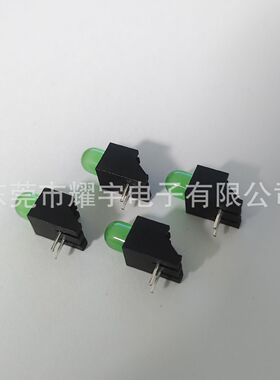 5MM灯珠弯脚黑色套壳单孔单灯绿光底座组合灯CBILED套子灯二极