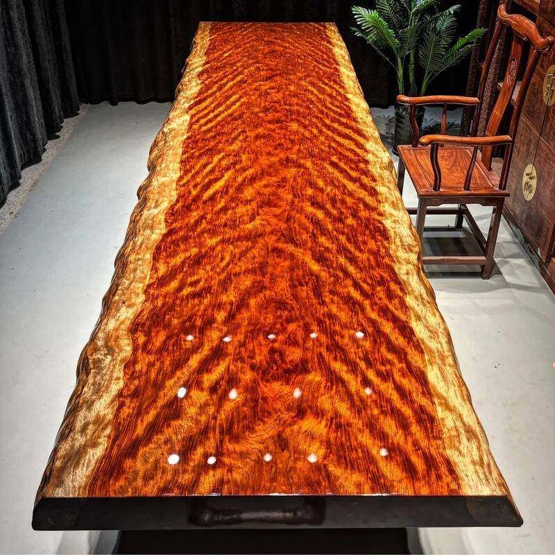 巴花实木大板桌餐桌茶桌原木新中式办公桌大班台黑檀茶桌实木书桌,淘宝优惠券,粉丝福利购,淘宝优惠卷