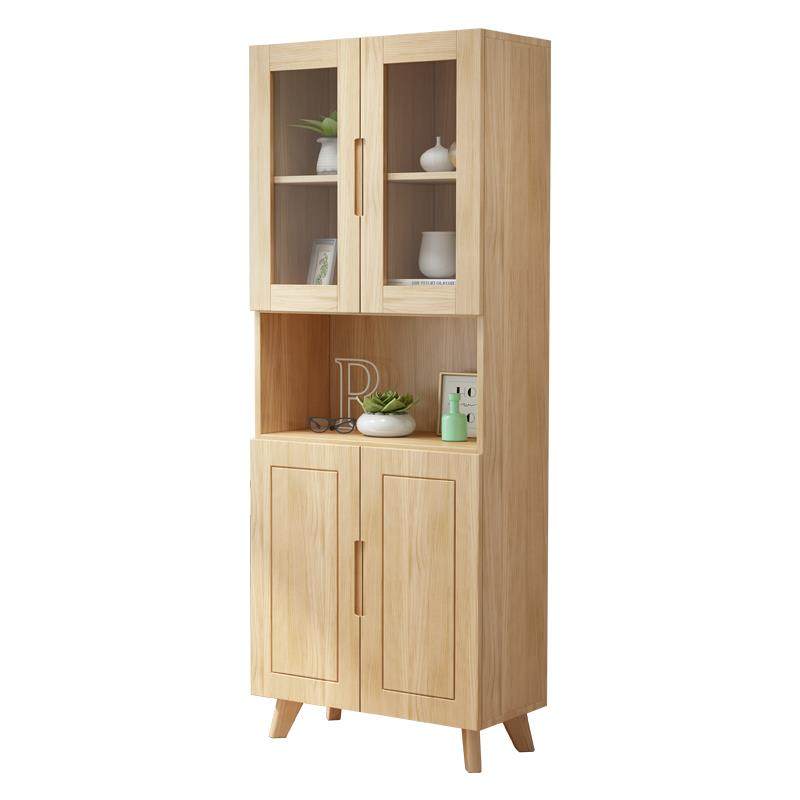 8V实木书柜置物架防尘玻璃门展示柜多功能组合储物柜带抽屉格子柜,淘宝优惠券,粉丝福利购,淘宝优惠卷