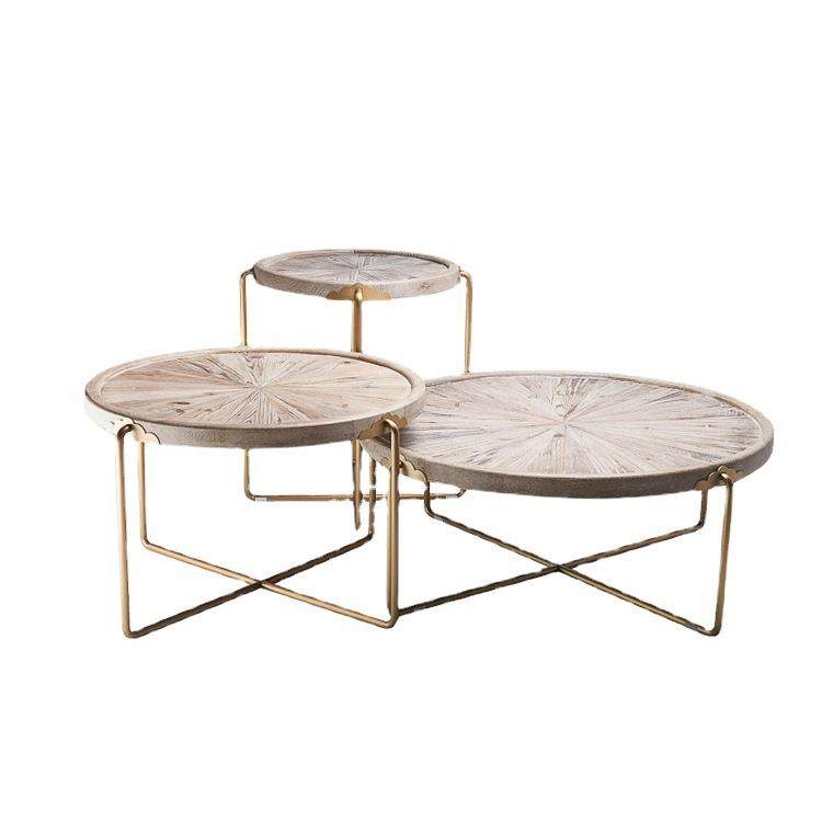 北欧复古铁艺实木茶几桌几何轻奢创意大小户型圆形茶几边几简约,淘宝优惠券,粉丝福利购,淘宝优惠卷