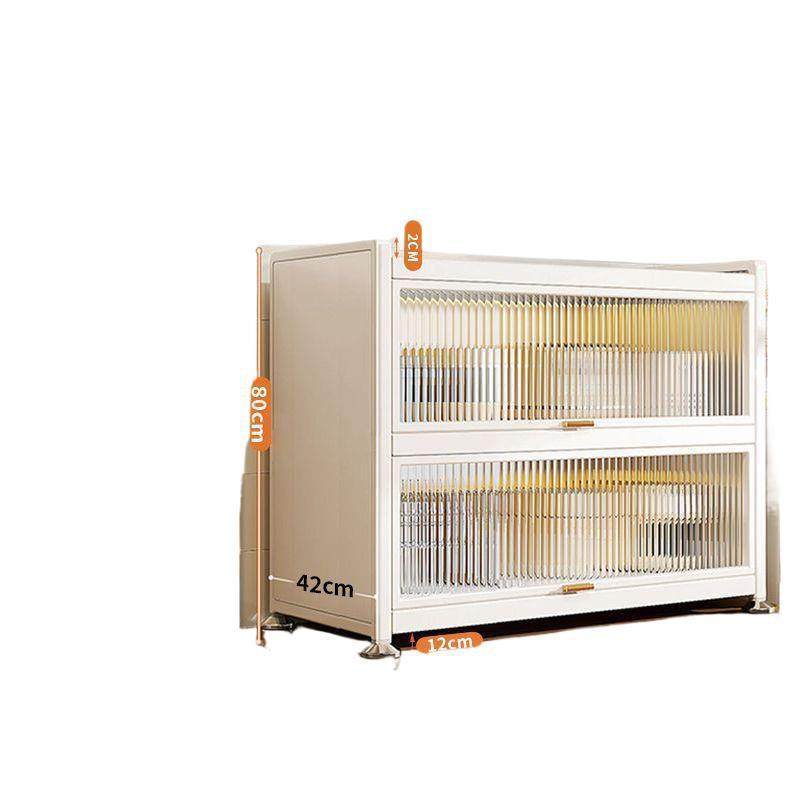 厨房置物架防尘餐边柜大容量收纳储物加厚多层多功能微波炉翻门柜,淘宝优惠券,粉丝福利购,淘宝优惠卷