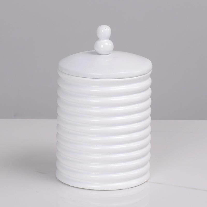 现代简约欧式轻奢螺纹黑色首饰盒收纳盒摆件样板房软装饰品储物罐,淘宝优惠券,粉丝福利购,淘宝优惠卷