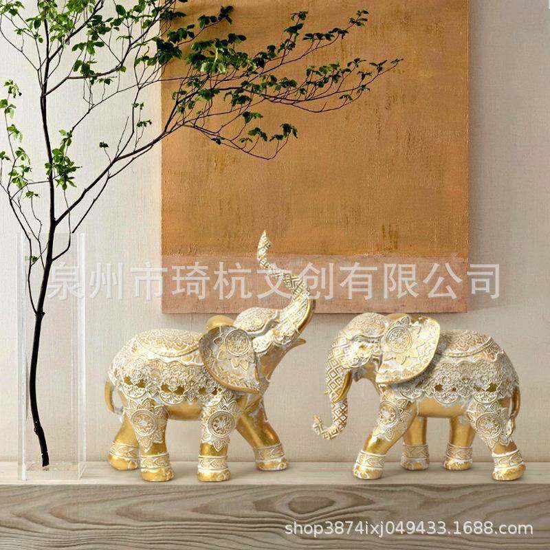 热销雕花大象摆件高档轻奢装饰家居摆设动物雕像工艺品摆件,淘宝优惠券,粉丝福利购,淘宝优惠卷