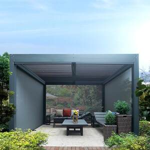 紫叶户外凉亭铝合金电动庭院房子遮阳棚花园凉棚别墅室外阳光房