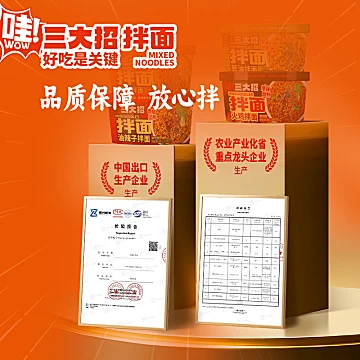 三大招！干拌面6盒装整箱[12元优惠券]-寻折猪