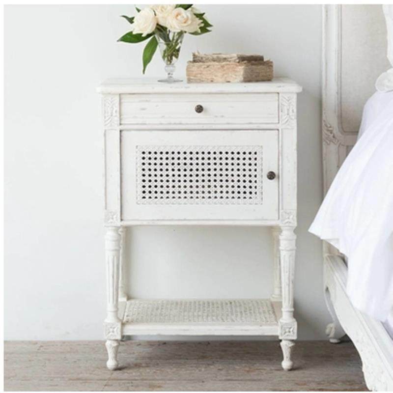 美式乡村实木藤艺白色做旧双人大床1.8米法式复古单人床1.5米,淘宝优惠券,粉丝福利购,淘宝优惠卷