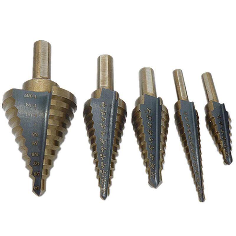 五件套铝盒钢板打孔器英制5pc烤黄三角孔扩孔宝塔钻头台阶梯钻,淘宝优惠券,粉丝福利购,淘宝优惠卷