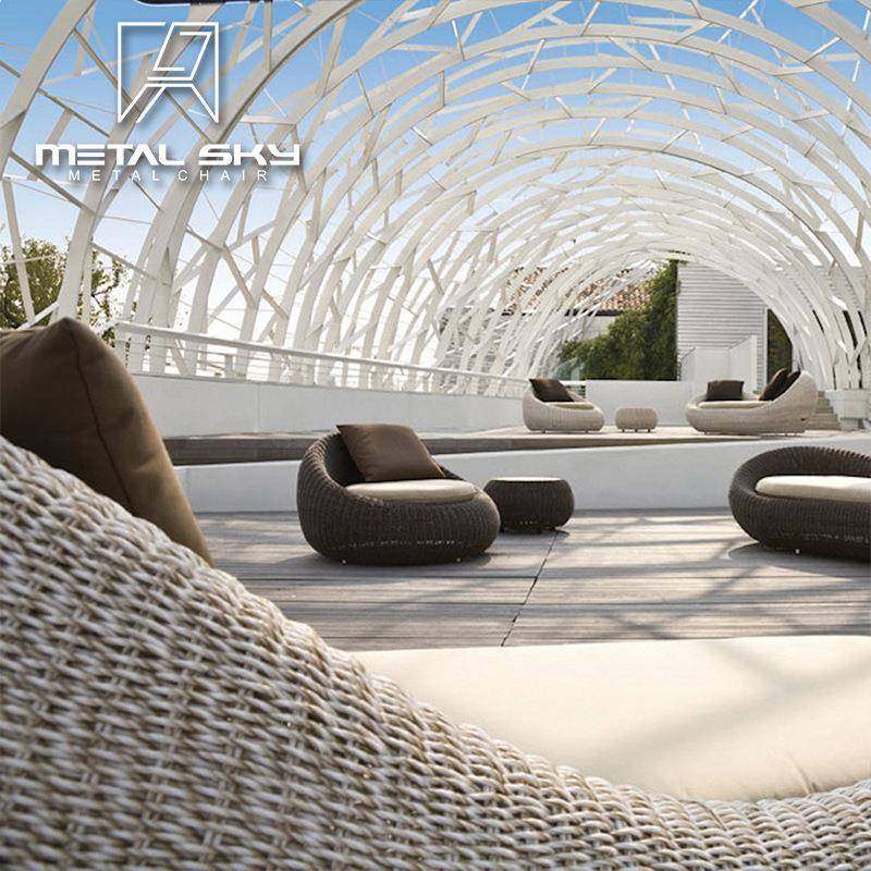 北欧户外躺床沙发组合室外庭院泳池阳台露天休闲藤编家具防水防晒,淘宝优惠券,粉丝福利购,淘宝优惠卷