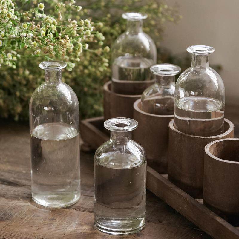 复古做旧道尔顿实木套瓶玻璃花瓶摆件样板间名宿家居透明花瓶,淘宝优惠券,粉丝福利购,淘宝优惠卷