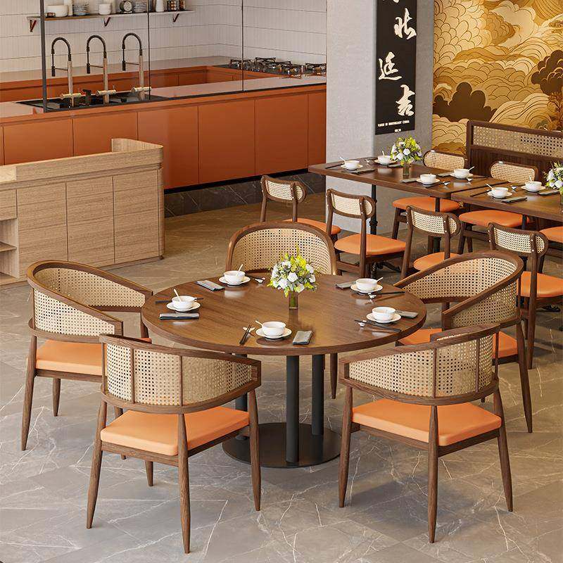 实主题餐厅桌椅组合木南商NZI用复古茶饭店餐厅东亚西餐厅卡座沙,淘宝优惠券,粉丝福利购,淘宝优惠卷