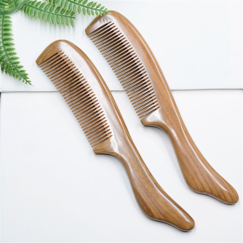 现货云衡大号精品长尾檀木梳子木质梳子手柄绿檀木梳 - 图2