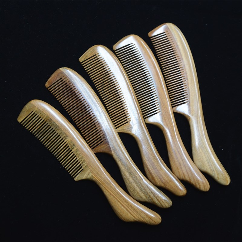 现货云衡大号精品长尾檀木梳子木质梳子手柄绿檀木梳 - 图3