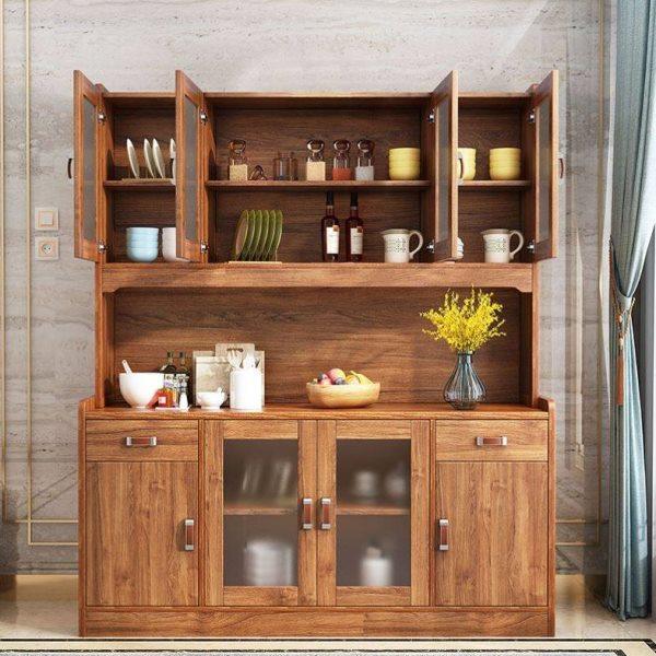 碗柜厨房柜餐边柜酒柜简约现代客厅边柜实木色储物柜备餐柜茶水柜,淘宝优惠券,粉丝福利购,淘宝优惠卷