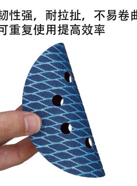 跨境5寸8孔菱形植绒砂纸蓝砂125气磨机抛光砂纸片亚马逊组合套装
