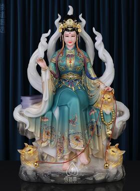 九尾狐娘娘神像九尾真身像摆件青丘女神汉白玉九尾白狐供像九姑娘