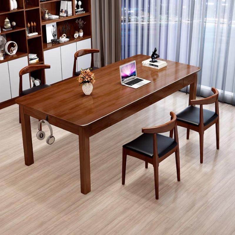 书桌学生家用简易办公桌出租屋实木腿学习桌长方形电脑桌子工作台,淘宝优惠券,粉丝福利购,淘宝优惠卷