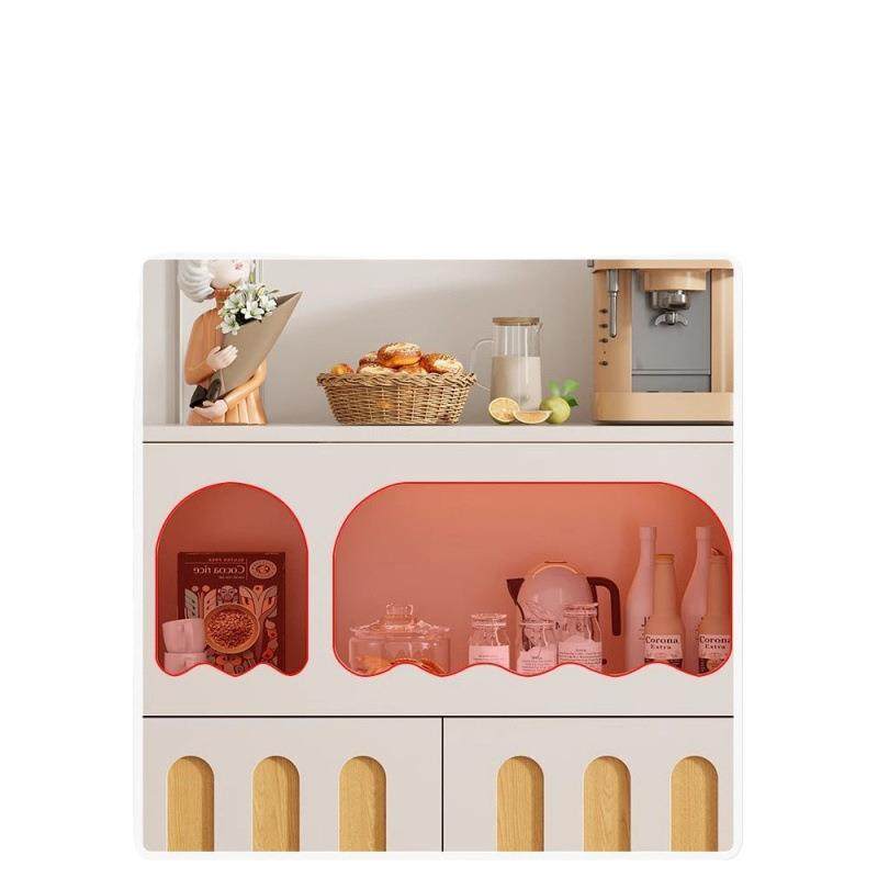 现代简约奶油风餐边柜原木酒柜客厅家用靠墙轻奢玄关柜储物置物架,淘宝优惠券,粉丝福利购,淘宝优惠卷