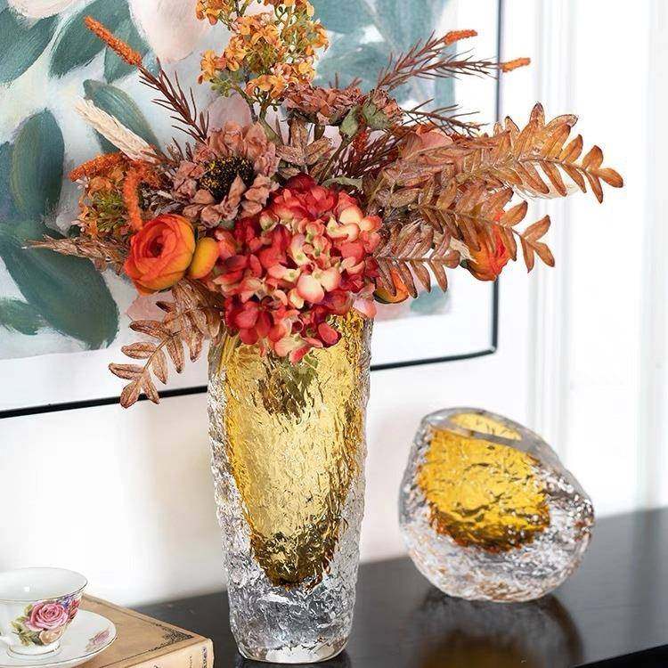 轻奢创意浮冰艺术花瓶摆件客厅插花高档餐桌玄关装饰琉璃花瓶花器,淘宝优惠券,粉丝福利购,淘宝优惠卷