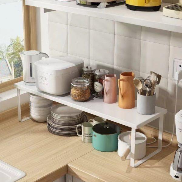 新款台面分层收纳架厨柜内碗碟调味料整理架单层置物架厨房烤箱架,淘宝优惠券,粉丝福利购,淘宝优惠卷