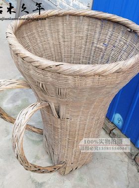 老旧农具老背篓老竹篓民俗老物件农村老旧货老农具小背篓怀旧老货