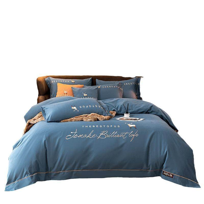 高档100支纯棉磨毛四件套秋冬季加厚保暖全棉刺绣高级感床单被套,淘宝优惠券,粉丝福利购,淘宝优惠卷