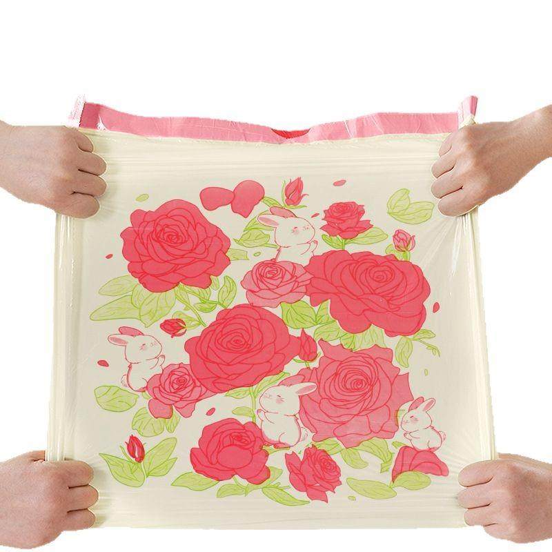 垃圾袋家用加厚不易破玫瑰香抽绳式带拎手自动收口厨房客厅清洁袋,淘宝优惠券,粉丝福利购,淘宝优惠卷