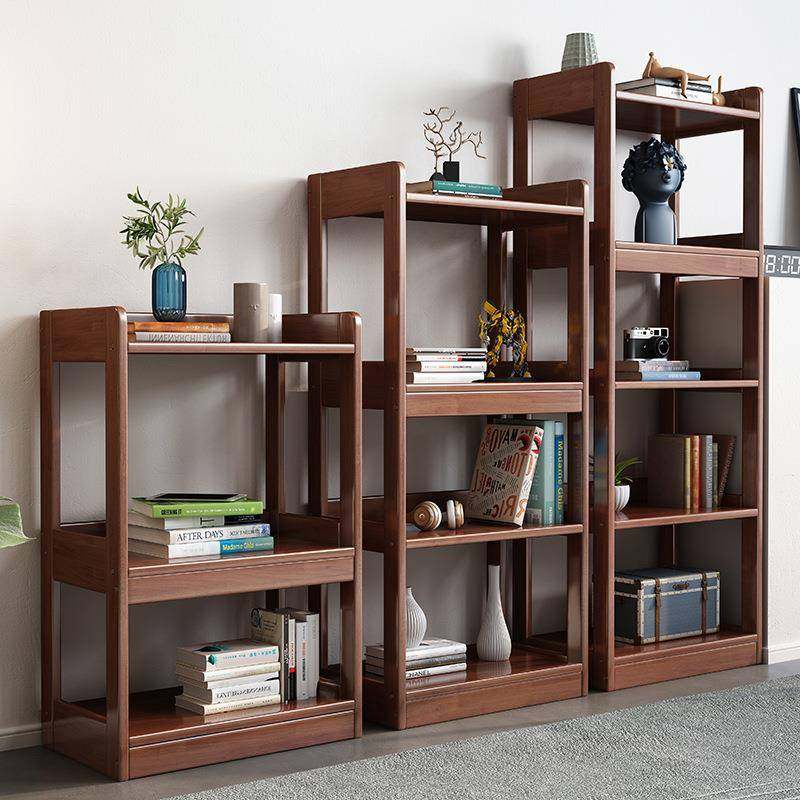 实木落地书架家用客厅置物架书房多层组合储物书柜橡胶木轻奢书橱,淘宝优惠券,粉丝福利购,淘宝优惠卷