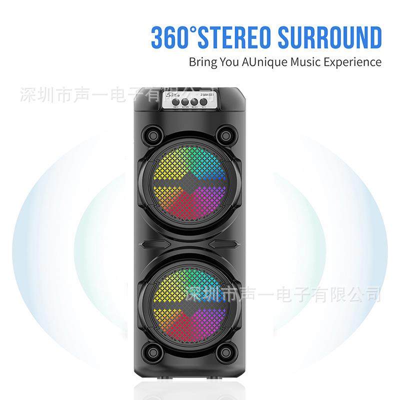 ZQS6223户外广场舞双6寸喇叭音响大功率便捷低音炮RGB灯音箱KTV,淘宝优惠券,粉丝福利购,淘宝优惠卷