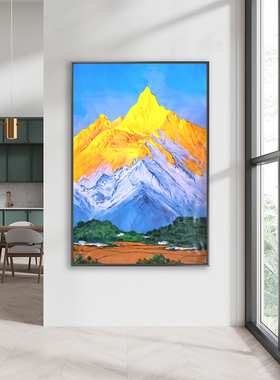 日照金山客厅沙发背景墙挂画