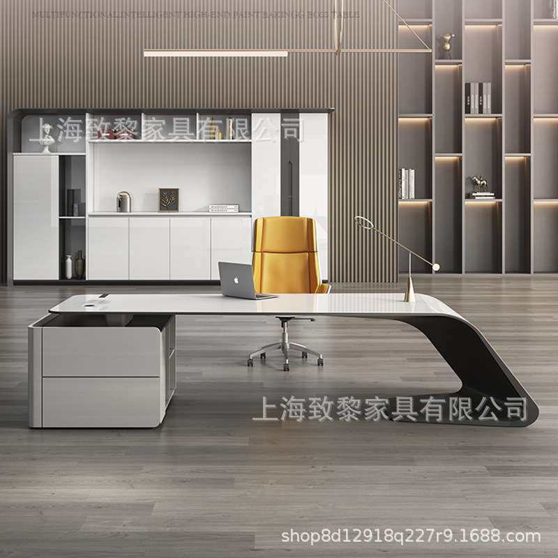 烤漆老板桌经理大班台轻奢办公简约现代总裁桌时尚主管桌现代风,淘宝优惠券,粉丝福利购,淘宝优惠卷