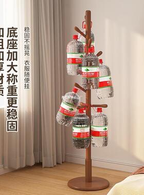 实木衣架落地衣帽架卧室家用挂衣架简易立式榉木挂衣杆室内挂包架