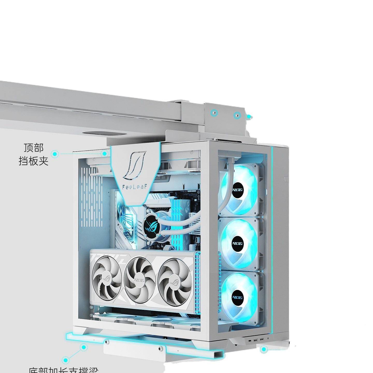 Sea view room computer holder lift F99H75M5 table chassis rack table suspended bracket free of punching hole hanging main