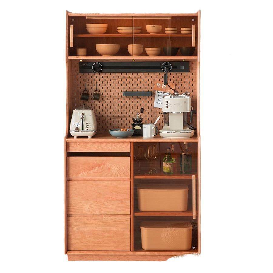 日式全实无木餐边柜家用小户樱桃木一型体地吧台边柜收纳物柜储落,淘宝优惠券,粉丝福利购,淘宝优惠卷