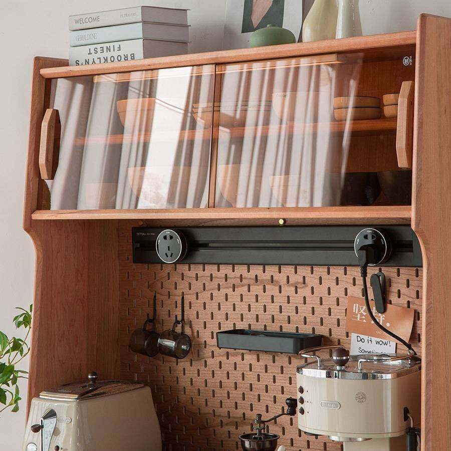 日式全实无木餐边柜家用小户樱桃木一型体地吧台边柜收纳物柜储落,淘宝优惠券,粉丝福利购,淘宝优惠卷