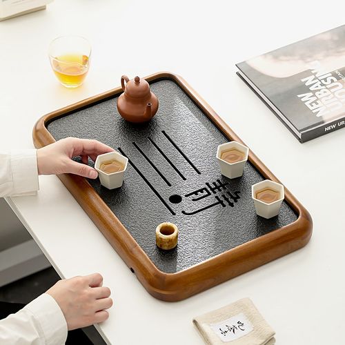 花梨木实木茶盘功夫茶具套装家用排水储水两用办公会客高档茶台海 - 图0