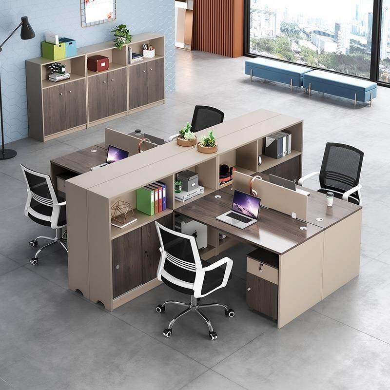 广东职员办公桌椅组合4四6人位简约现代办公室桌子屏风工位桌卡座,淘宝优惠券,粉丝福利购,淘宝优惠卷