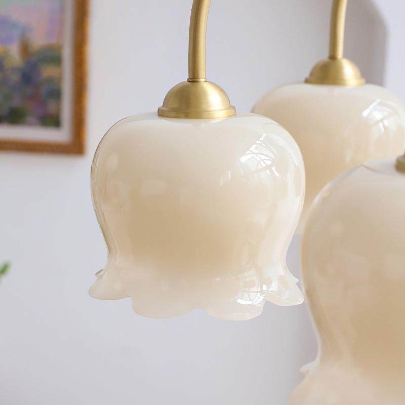 法式奶油全铜吊灯复古铃兰花朵灯中古书房卧室灯具美式轻奢客厅灯,淘宝优惠券,粉丝福利购,淘宝优惠卷