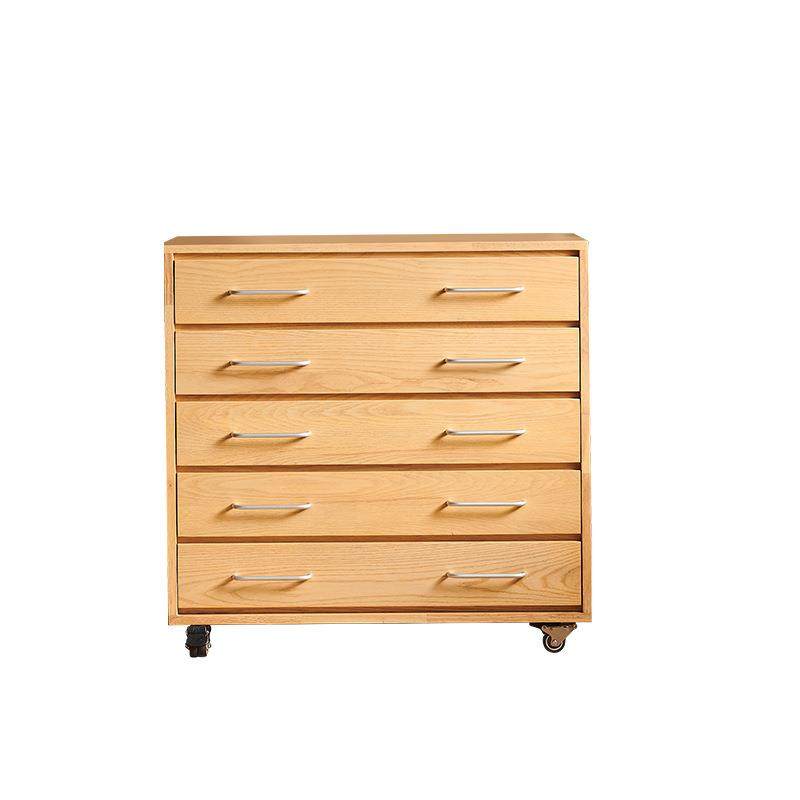 冬熊山野原木风实木五斗柜客厅餐边柜白蜡木收纳置物可移动抽屉柜,淘宝优惠券,粉丝福利购,淘宝优惠卷