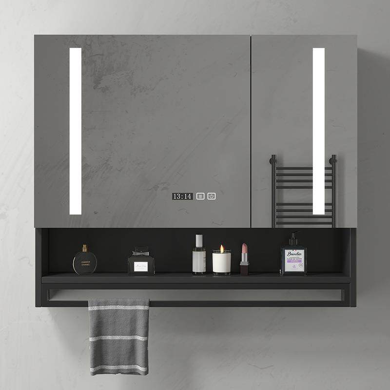 实木智能浴室镜柜带灯除雾卫生间浴室镜挂墙式洗手间镜子带置物架,淘宝优惠券,粉丝福利购,淘宝优惠卷