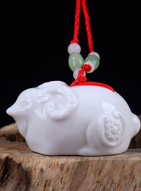 招财猪挂件陶瓷器大小号蛇马羊十二12生肖鼠牛虎兔摆件龙猴鸡狗猪