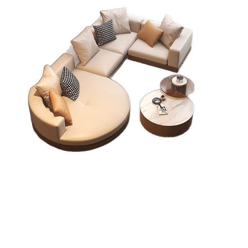 式无品牌/极简康利皮布沙发客厅大户平意别墅设计师轻奢层圆纳弧,淘宝优惠券,粉丝福利购,淘宝优惠卷