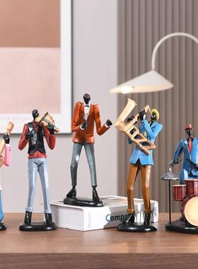 SXE高复古爵士乐队摆件创端意音乐人物客厅玄关酒柜书奢术房轻艺