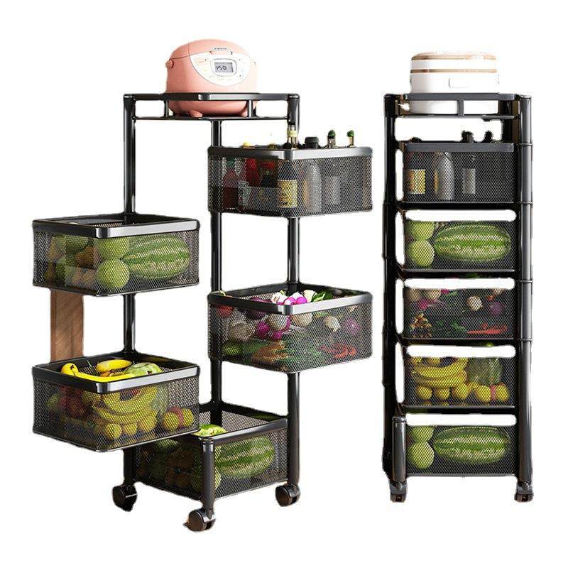 厨房旋转置物架落地家用多功能蔬菜转角架多层菜篮子放果蔬收纳架,淘宝优惠券,粉丝福利购,淘宝优惠卷