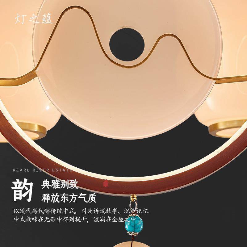 全铜新中式吊灯客厅灯茶室轻奢餐厅卧室灯具简约现代大气2023新款,淘宝优惠券,粉丝福利购,淘宝优惠卷