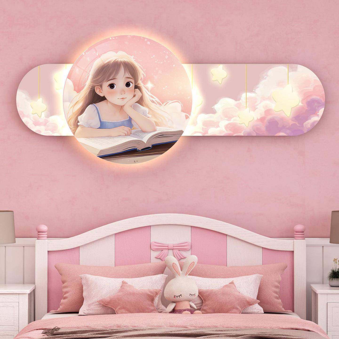 可爱温馨卡通儿童房装饰画创意趣味女孩男孩房间卧室床头挂画氛围,淘宝优惠券,粉丝福利购,淘宝优惠卷