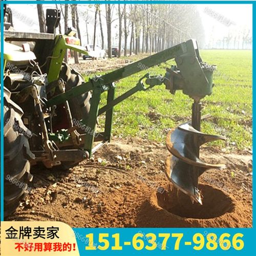 拖拉机挖坑机电线杆立q柱打桩机冰钓钻冰撒粪机果园种树施肥挖洞 - 图0