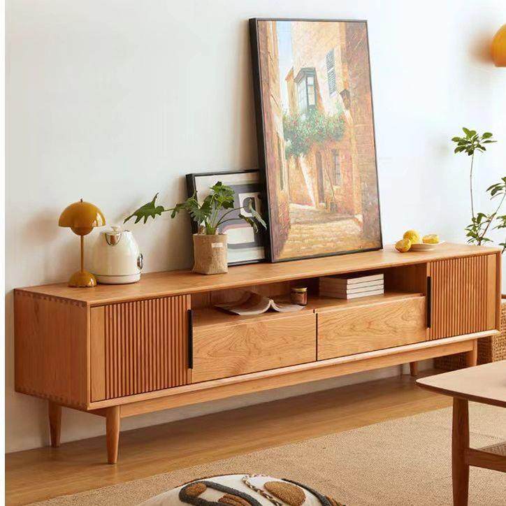 北欧樱桃木全实木电视柜客厅黒胡桃木现代简约储物茶几组合白橡木,淘宝优惠券,粉丝福利购,淘宝优惠卷